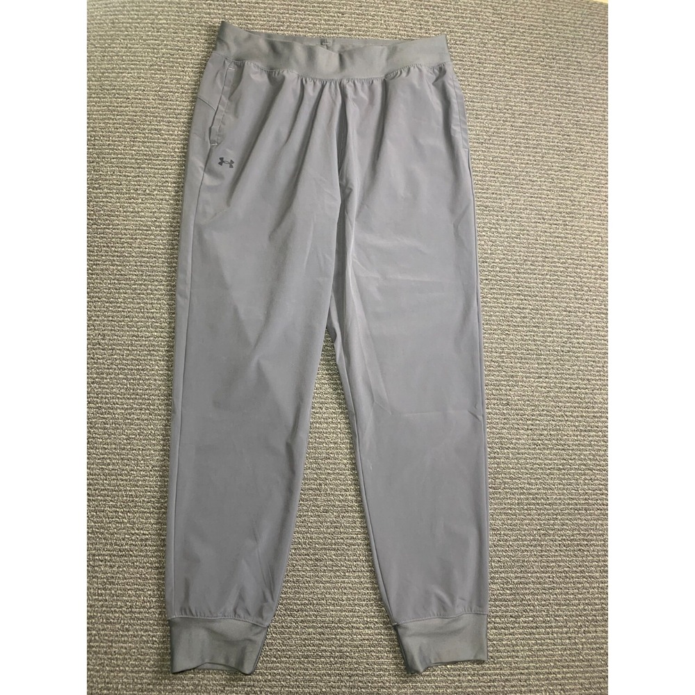 Under Armour Mens Large Loose Fit Jogger Pants Gray Drawstring Pocket